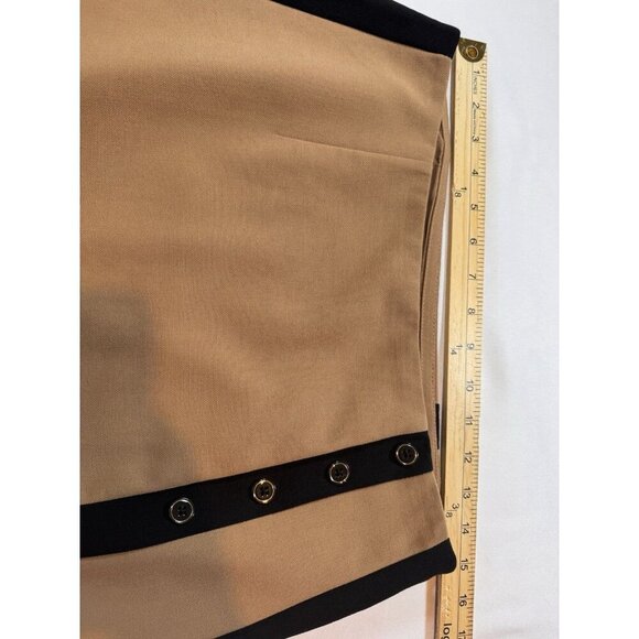 White House Black Market Skirt Women’s 8 Tan & Black Color Block $88 Career - Picture 9 of 16